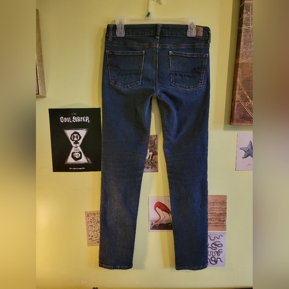 AEO dark blue skinny super stretch jeans sz6 like new - Picture 9 of 11